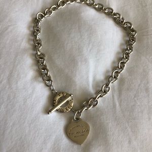 Tiffany & Co Silver 925 Return To Heart Toggle 17”